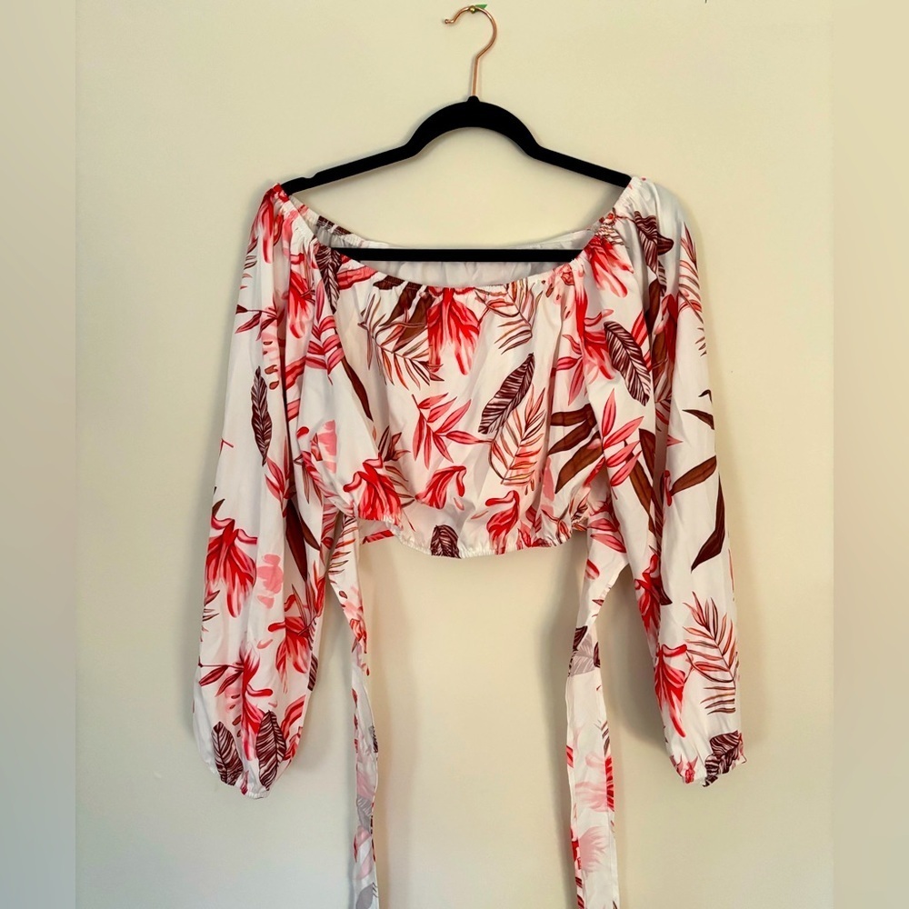Floral Off-Shoulder Women's Crop Top